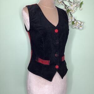 Vintage Niki-Lee California Corduroy and Flannel Buffalo Plaid Vest USA